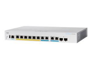 Cisco Business 350 Series CBS350-8MGP-2X - Commutateur - C3 - Géré - 6 x 10/100/1000 (PoE+) + 2 x 2.5GBase-T (PoE+) + 2 x combo 10 Gigabit SFP+/RJ-45 - Montable sur rack - PoE+ (124 W) - CBS350-8MGP-2X-EU - Concentrateurs et commutateurs gigabit