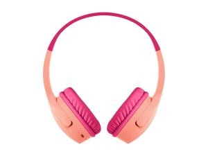 Belkin SoundForm Mini - Écouteurs avec micro - sur-oreille - Bluetooth - sans fil - jack 3,5mm - rose - AUD002BTPK - Écouteurs