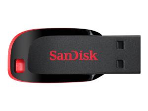SanDisk Cruzer Blade - Clé USB - 32 Go - USB 2.0 - rouge, noir brillant - SDCZ50-032G-B35 - Lecteurs flash