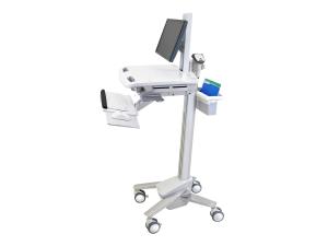 Ergotron - Chariot - pour écran LCD/équipement PC - médical - plastique, aluminium, acier zingué - gris, blanc, aluminium poli - Taille d'écran : jusqu'à 24 pouces - SV41-6300-0 - Accessoires pour scanner