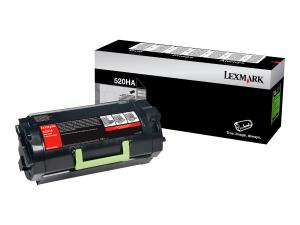 Lexmark 520HA - À rendement élevé - noir - original - cartouche de toner LCCP - pour Lexmark MS810de, MS810dn, MS810dtn, MS810n - 52D0HA0 - Cartouches de toner Lexmark