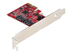 StarTech.com Carte PCI Express SATA 2 ports - Contrôleur PCIe SATA - ASM1166 Raid - Convertisseur PCI Express 2.0 vers SATA - Connecteurs Empilés - Carte d'Extension SATA (2P6GR-PCIE-SATA-CARD) - Contrôleur de stockage - SATA 6Gb/s - profil bas - RAID RAID 0, 1, JBOD - PCIe 2.0 x2 - rouge - 2P6GR-PCIE-SATA-CARD - Adaptateurs de stockage