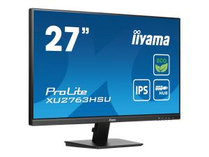 iiyama ProLite XU2763HSU-B1 - Écran LED - 27" - 1920 x 1080 Full HD (1080p) @ 100 Hz - IPS - 250 cd/m² - 1300:1 - 3 ms - HDMI, DisplayPort - haut-parleurs - noir, mat - XU2763HSU-B1 - Écrans d'ordinateur