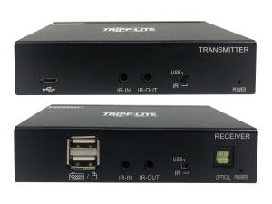 Tripp Lite DisplayPort over Cat6 KVM Extender Kit, Transmitter and Receiver, USB, 4K 30Hz, DP1.2a, PoC, HDCP 2.2, 230 ft., TAA - Prolongateur audio/vidéo - 10Mb LAN, HDMI, DisplayPort - plus de CAT 6 - jusqu'à 70 m - Conformité TAA - B127A-1A1-BDBD - Prolongateurs de signal