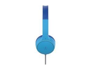 Belkin SoundForm Mini - Écouteurs avec micro - sur-oreille - filaire - jack 3,5mm - bleu - AUD004BTBL - Écouteurs