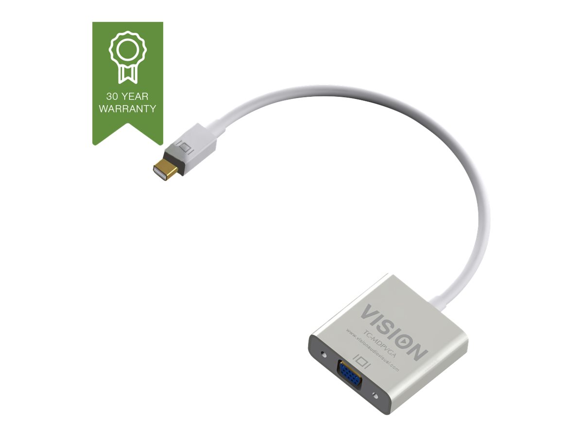 Vision Techconnect - Adaptateur vidéo - Mini DisplayPort (M) pour HD-15 (VGA) (F) - 22 cm - blanc - TC-MDPVGA - Câbles pour périphérique