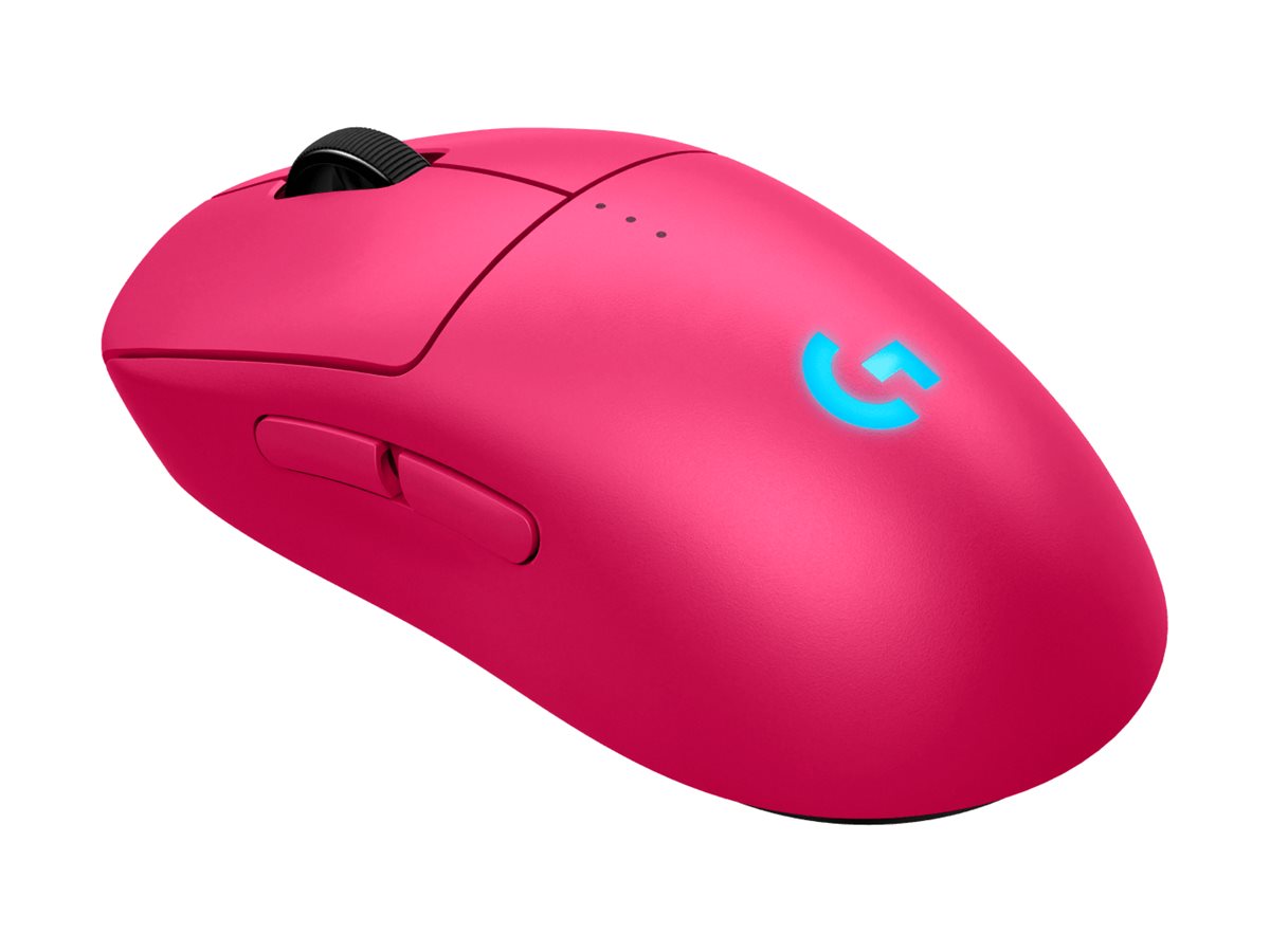 Logitech G PRO 2 - Souris - jeux - droitiers et gauchers - optique - 8 boutons - sans fil, filaire - 2.4 GHz, USB - récepteur USB Logitech LIGHTSPEED - rose - 910-007309 - Souris