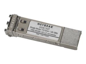 NETGEAR ProSafe AGM732F - Module transmetteur SFP (mini-GBIC) - 1GbE - 1000Base-LX - mode unique LC - jusqu'à 10 km - pour NETGEAR GSM7224, M4300-28G-PoE+ - AGM732F - Transmetteurs SFP