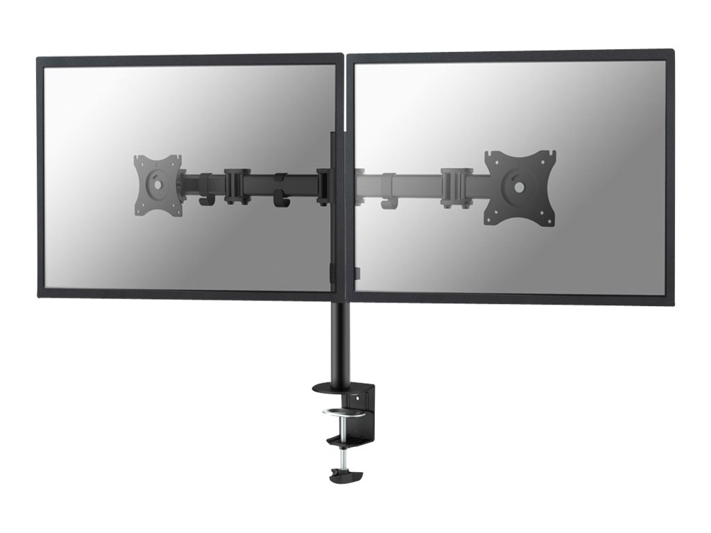 Neomounts NM-D135D - Kit de montage - pleine action - pour 2 écrans LCD - noir - Taille d'écran : 10"-27" - pinces montables, oeillet, montrable sur bureau - NM-D135DBLACK - Accessoires pour écran