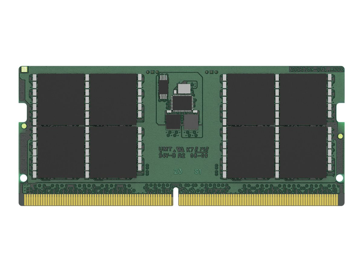 Kingston ValueRAM - DDR5 - kit - 64 Go: 2 x 32 Go - SO DIMM 262 broches - 5200 MHz / PC5-41600 - CL42 - 1.1 V - mémoire sans tampon - on-die ECC - KVR52S42BD8K2-64 - Mémoire pour ordinateur portable