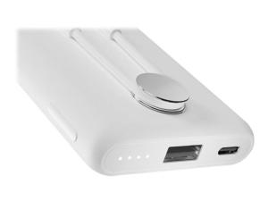 DLH DY-BE4718 - Banque d'alimentation - 10000 mAh - 18 Watt - 3 A - PD, QC 3.0 (USB, 24 pin USB-C) - sur le câble : USB-C - blanc - DY-BE4718 - Batteries spécifiques