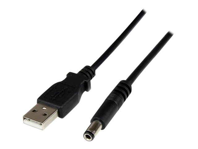 StarTech.com Câble d'alimentation USB vers connecteur annulaire de type N - Cordon CC USB vers 5,5 mm 5 V - 1 m - Câble d'alimentation - USB (alimentation uniquement) (M) pour DC jack de 5,5 x 2,5 mm (M) - 1 m - moulé - noir - pour P/N: HDBOOST - USB2TYPEN1M - Câbles USB