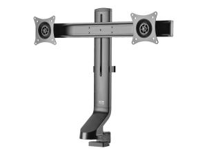 Eaton Tripp Lite Series Dual-Display Monitor Arm with Desk Clamp and Grommet - Height Adjustable, 17" to 27" Monitors - Kit de montage - pour 2 écrans LCD - acier - noir - Taille d'écran : 17"-27" - pinces montables, oeillet, montrable sur bureau - DDR1727DC - Montages pour TV et moniteur