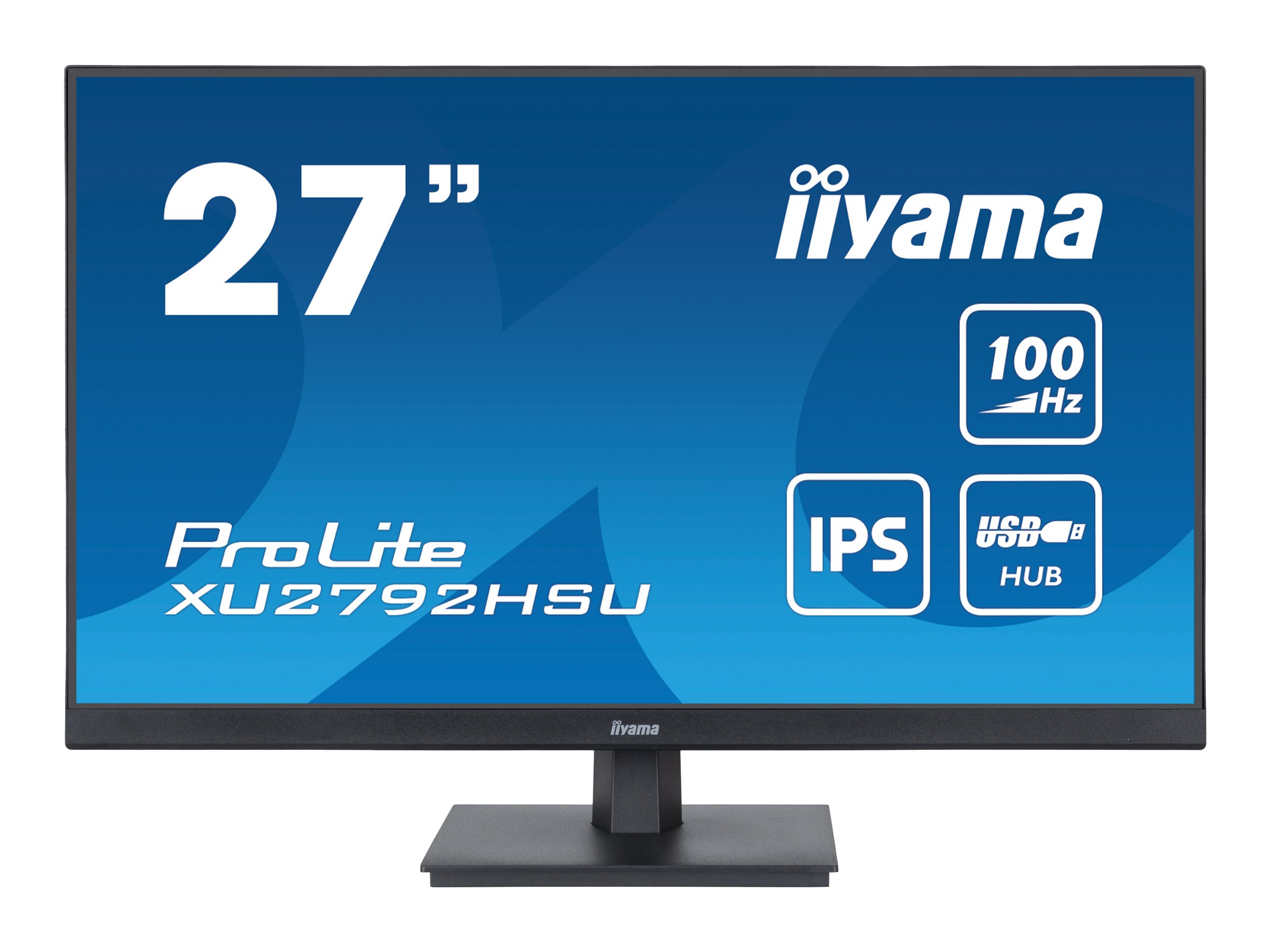 iiyama ProLite XU2792HSU-B6 - Écran LED - 27" - 1920 x 1080 Full HD (1080p) @ 100 Hz - IPS - 250 cd/m² - 1300:1 - 0.4 ms - HDMI, DisplayPort - haut-parleurs - noir mat - XU2792HSU-B6 - Écrans d'ordinateur