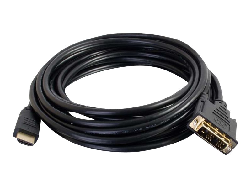 C2G Câble HDMI vers DVI de 3 m (10 pi) - Câble adaptateur HDMI vers DVI-D - 1080p - M/M - Câble adaptateur - DVI-D mâle pour HDMI mâle - 3 m - blindé - noir - 42517 - Accessoires pour téléviseurs