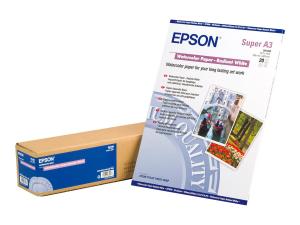 Epson - Blanc rayonnant - A3 plus (329 x 423 mm) - 188 g/m² - 20 feuille(s) papier aquarelle - pour SureColor P5000, P800, SC-P10000, P20000, P5000, P700, P7500, P900, P9500 - C13S041352 - Papier de couleur