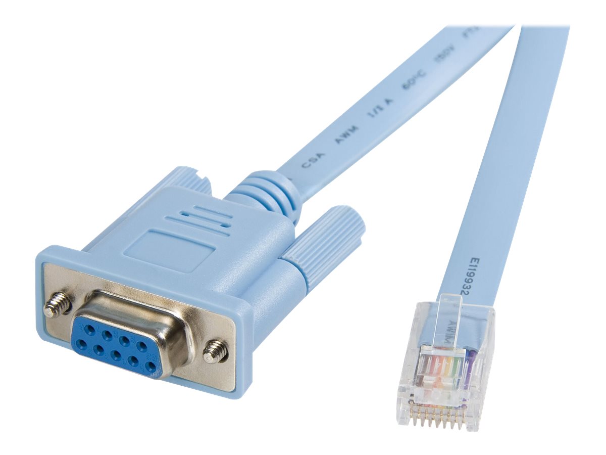 StarTech.com Câble console RJ45 vers série DB9 de 1,8 m pour gestion de routeur Cisco - M/F - Bleu - Câble série - RJ-45 (M) pour DB-9 (F) - 1.8 m - bleu - pour P/N: EC1S952, EC2S952, IES101002SFP - DB9CONCABL6 - Câbles série