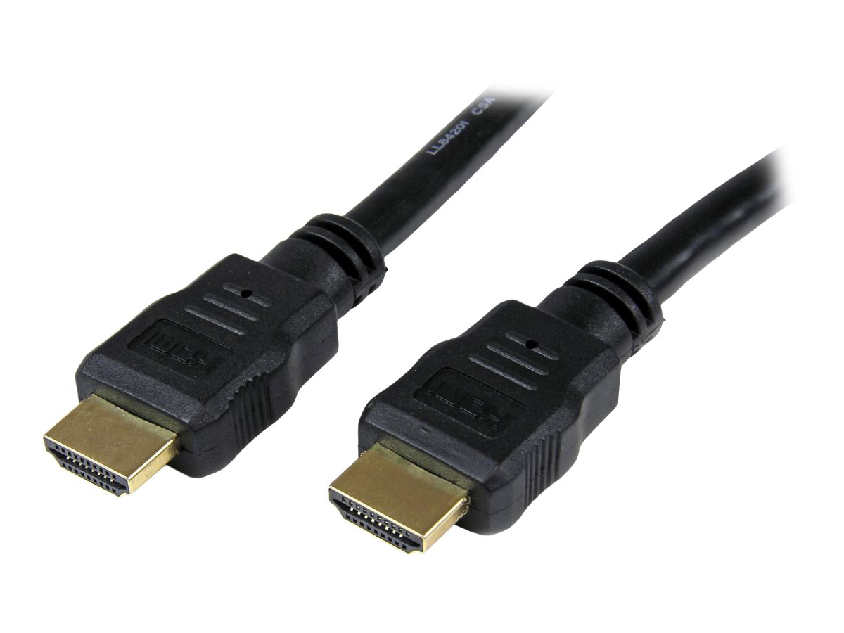 StarTech.com Câble HDMI haute vitesse Ultra HD 4k x 2k de 1,5m - Cordon HDMI vers HDMI - Mâle / Mâle - Noir - Plaqués or - Câble HDMI - HDMI mâle pour HDMI mâle - 1.5 m - double blindage - noir - pour P/N: MSTCDP122HD - HDMM150CM - Câbles HDMI