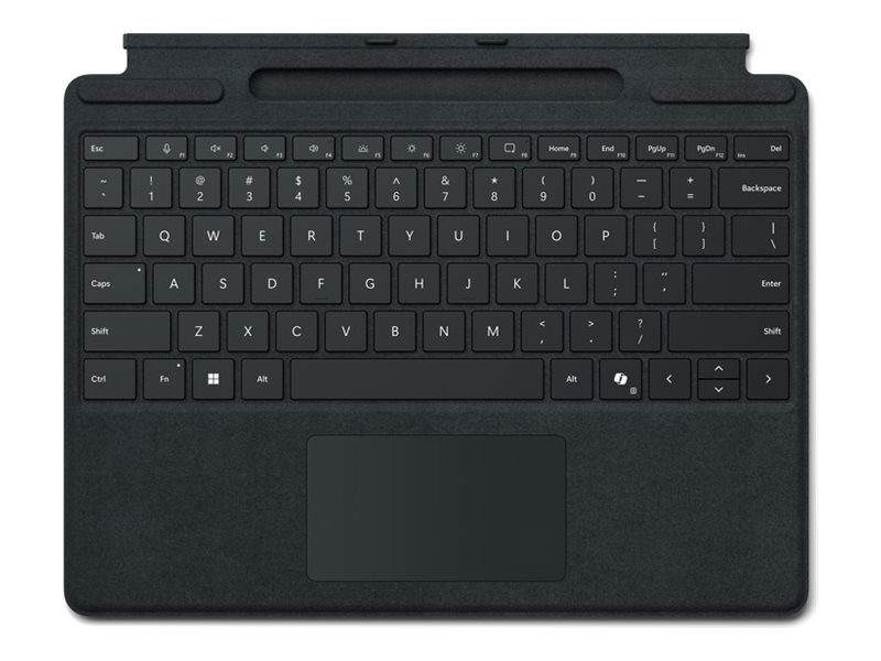 Microsoft Surface Pro Keyboard for Business - Clavier - avec rangement pour stylos - avec accéléromètre, pavé tactile, plateau de stockage et de recharge du Surface Slim Pen - rétroéclairé - AZERTY - Français - noir - pour Surface Pro 10 for Business, Pro 8 for Business, Pro 9 for Business, Pro X for Business - 8XB-00142 - Claviers