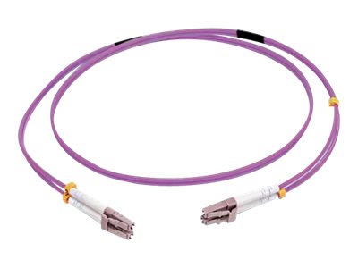 C2G 50m LC/LC OM4 LSZH Fibre Patch - Purple - Cordon de raccordement - LC multi-mode (M) pour LC multi-mode (M) - 50 m - fibre optique - duplex - 50 / 125 microns - OM4 - violet - 81758 - Câblesenfibres
