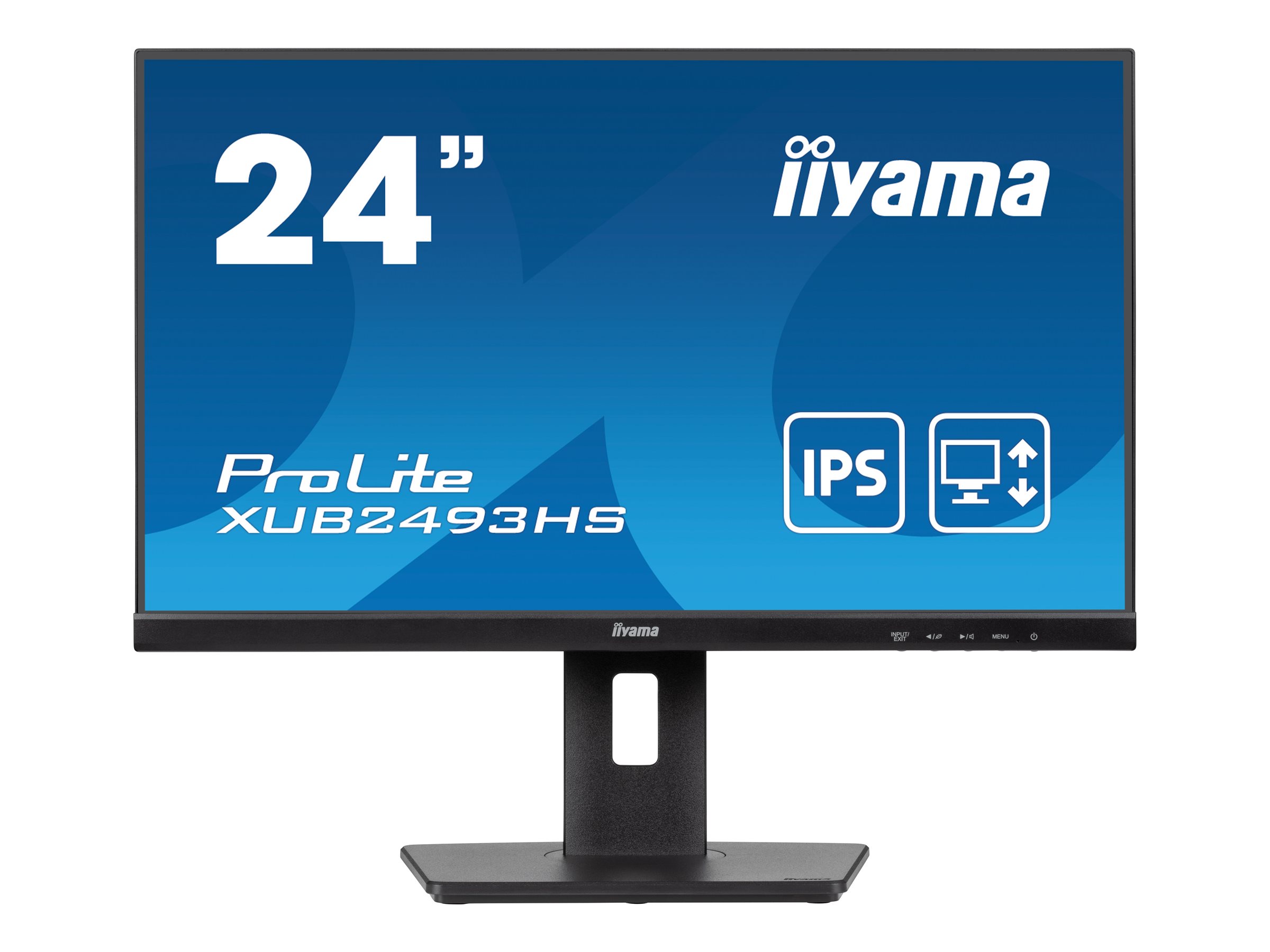 iiyama ProLite XUB2493HS-B6 - Écran LED - 24" (23.8" visualisable) - 1920 x 1080 Full HD (1080p) @ 100 Hz - IPS - 250 cd/m² - 1300:1 - 0.5 ms - HDMI, DisplayPort - haut-parleurs - noir, mat - XUB2493HS-B6 - Écrans d'ordinateur
