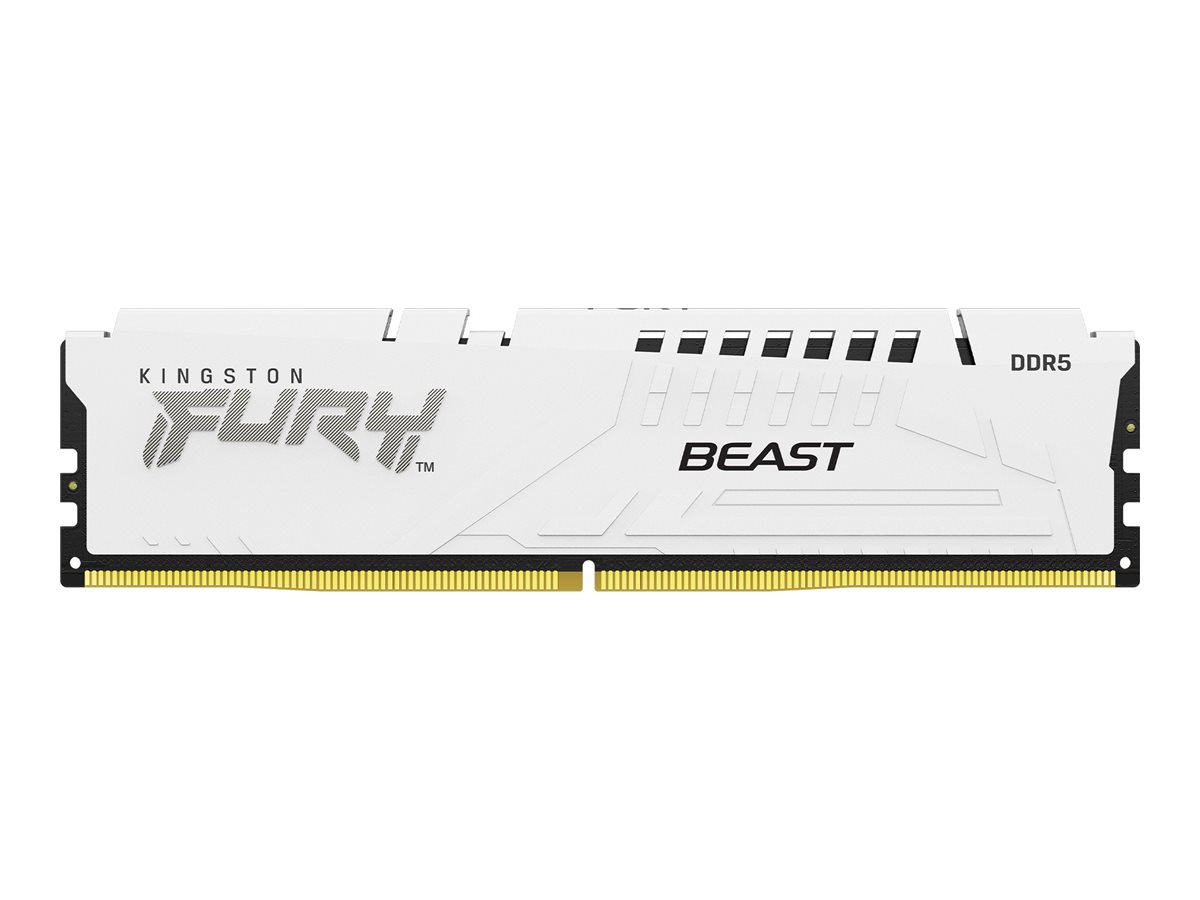 Kingston FURY Beast - DDR5 - module - 16 Go - DIMM 288 broches - 6000 MHz / PC5-48000 - CL36 - 1.35 V - mémoire sans tampon - on-die ECC - blanc - KF560C36BWE2-16 - DDR5