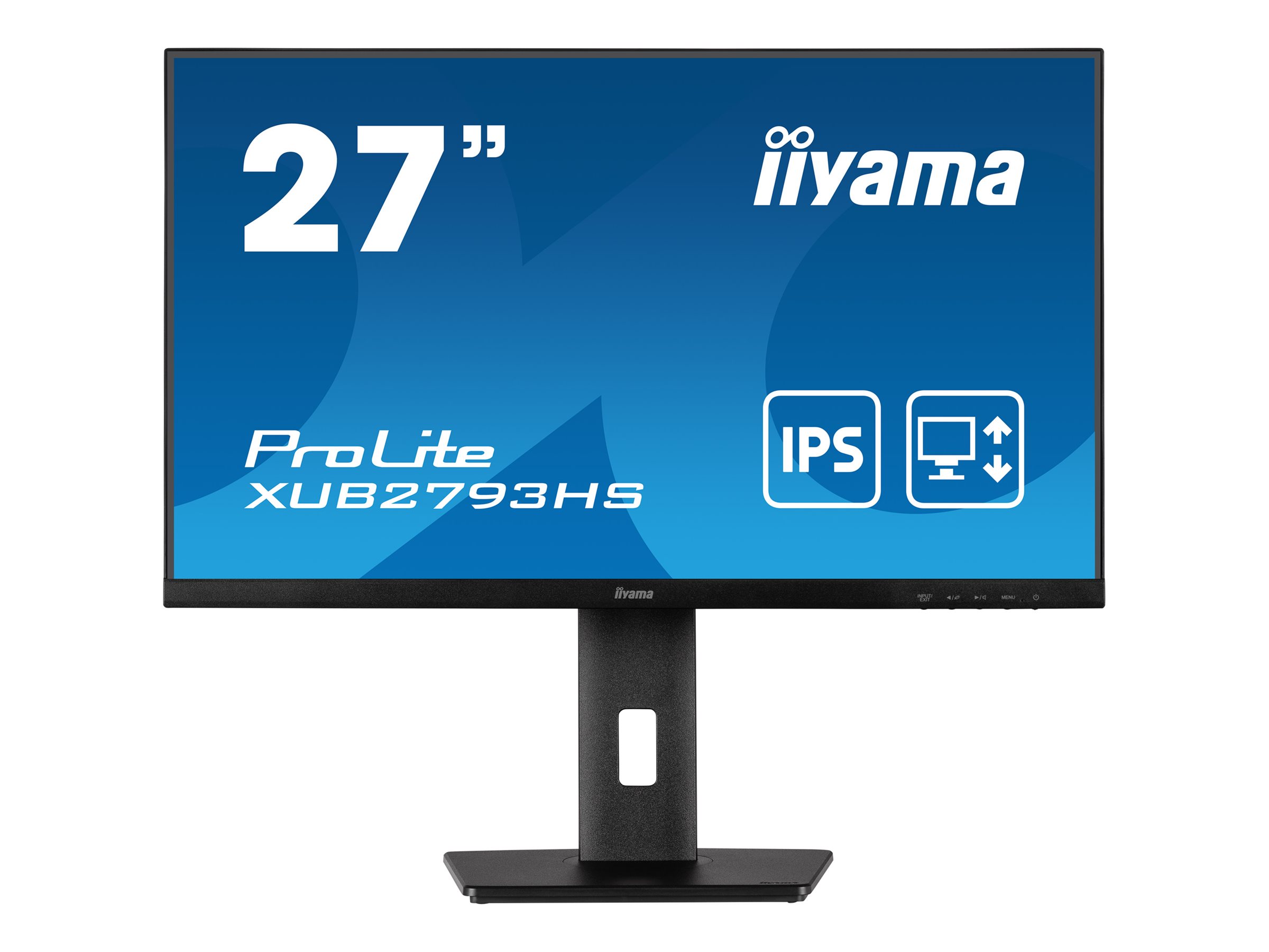 iiyama ProLite XUB2793HS-B7 - Écran LED - 27" - 1920 x 1080 Full HD (1080p) @ 100 Hz - IPS - 300 cd/m² - 1300:1 - 1 ms - HDMI, DisplayPort - haut-parleurs - noir mat - XUB2793HS-B7 - Écrans d'ordinateur