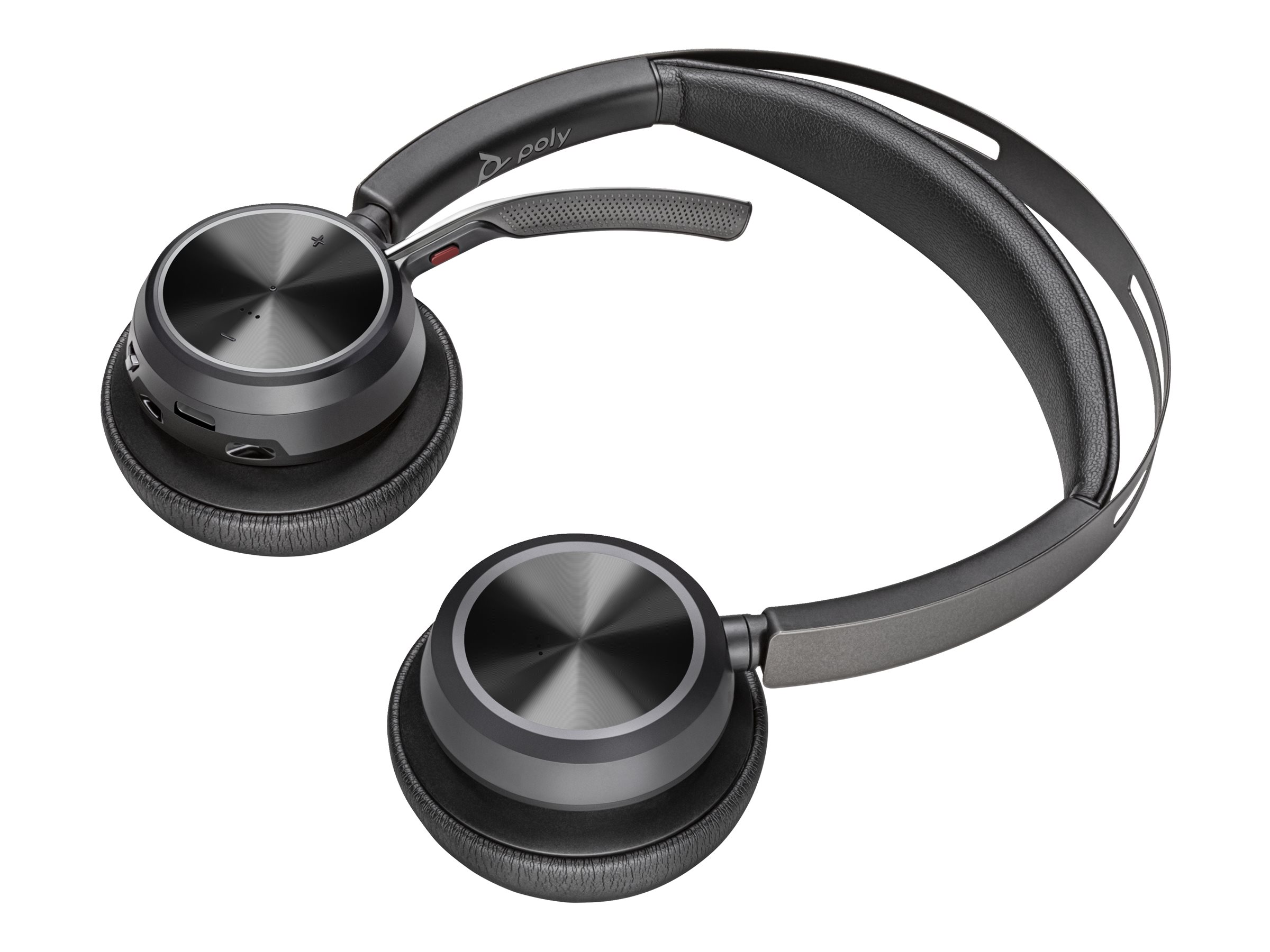 Poly Voyager Focus 2-M - Micro-casque - sur-oreille - Bluetooth - sans fil, filaire - Suppresseur de bruit actif - USB-C via un adaptateur Bluetooth - noir - Certifié pour Microsoft Teams - 77Y90AA - Écouteurs