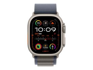 Apple Watch Ultra 2 - 49 mm - titane - montre intelligente avec Boucle Alpine - textile - bleu - taille du bracelet : M - 64 Go - Wi-Fi, LTE, UWB, Bluetooth - 4G - 61.4 g - démo - 3M579F/A - Montres intelligentes