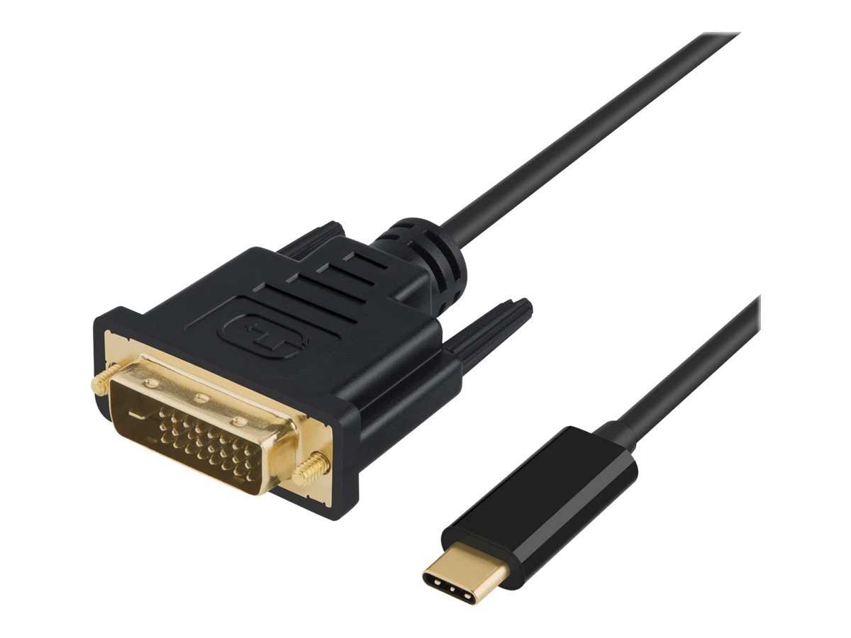DLH - Câble adaptateur - 24 pin USB-C (M) pour DVI-D (M) - 1.8 m - support 1080p - noir - DY-TU4810B - Câbles vidéo
