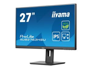 iiyama ProLite XUB2763HSU-B1 - Écran LED - 27" - 1920 x 1080 Full HD (1080p) @ 100 Hz - IPS - 250 cd/m² - 1300:1 - 3 ms - HDMI, DisplayPort - haut-parleurs - noir, mat - XUB2763HSU-B1 - Écrans d'ordinateur