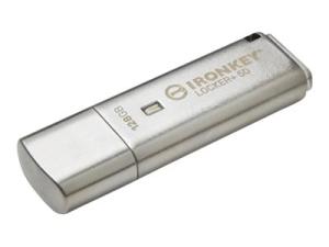 Kingston IronKey Locker+ 50 - Clé USB - chiffré - 128 Go - USB 3.2 Gen 1 - IKLP50/128GB - Lecteurs flash