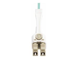 StarTech.com 3m (10ft) LC to LC (UPC) OM4 Multimode Fiber Optic Cable w/Push Pull Tabs, 50/125µm, 100G Networks, Bend Insensitive, Low Insertion Loss - LSZH Fiber Patch Cord (450FBLCLC3PP) - Cordon de raccordement - LC/UPC multimode (M) pour LC/UPC multimode (M) - 3 m - 2.9 mm - fibre optique - duplex - 50 / 125 microns - OM3/OM4 - sans halogène, moulé, débit de transfert de données jusqu'à 100 Gbps - turquoise - 450FBLCLC3PP - Câblesenfibres