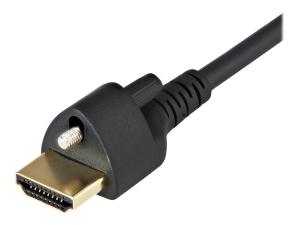 StarTech.com Câble HDMI 1m avec Vis de Fixation - 4K 60Hz HDR - Câble Écran High Speed HDMI 2.0 - Connecteur Vérouillé par Vis pour Connection Optimale - Câble HDMI avec Ethernet - M/M (HDMM1MLS) - Premium High speed - câble HDMI avec Ethernet - HDMI mâle pour HDMI mâle verrouillage - 1 m - noir - support pour 4K60Hz (3840 x 2160) - HDMM1MLS - Accessoires pour systèmes audio domestiques