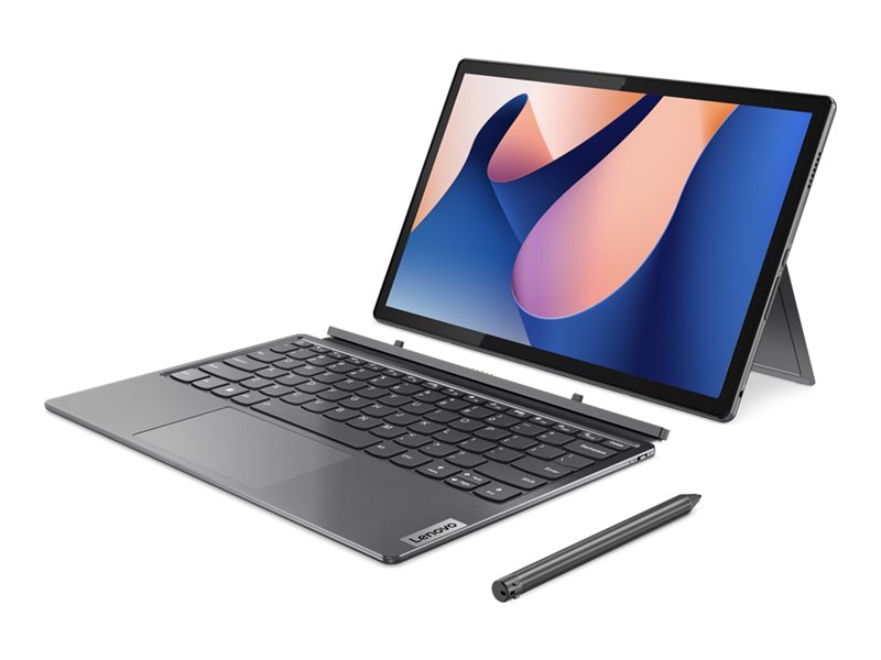 Lenovo IdeaPad Duet 5 12IRU8 83B3 - Tablette - avec clavier détachable - Intel Core i7 - 1355U / jusqu'à 5 GHz - Win 11 Pro - Carte graphique Intel Iris Xe - 16 Go RAM - 512 Go SSD NVMe - 12.4" LTPS écran tactile 2560 x 1600 (2,5 K) - Wi-Fi 6E, Bluetooth - gris orage - clavier : Français - 83B3005QFR - Ordinateurs portables