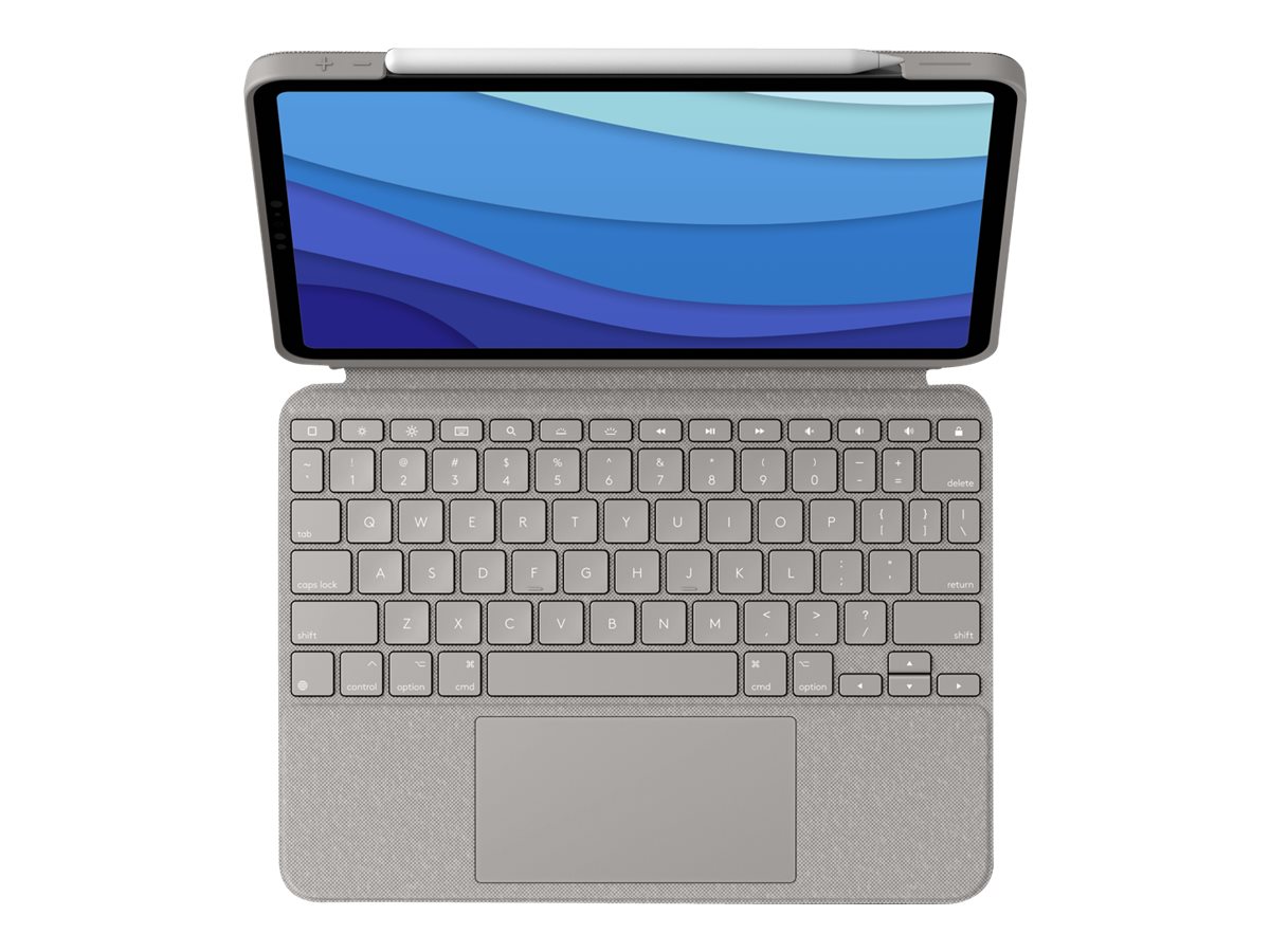 Logitech Combo Touch - Clavier et étui - avec trackpad - rétroéclairé - Apple Smart connector - QWERTZ - Allemand - sable - pour Apple 11-inch iPad Pro (1ère génération, 2e génération, 3ème génération) - 920-010166 - Claviers