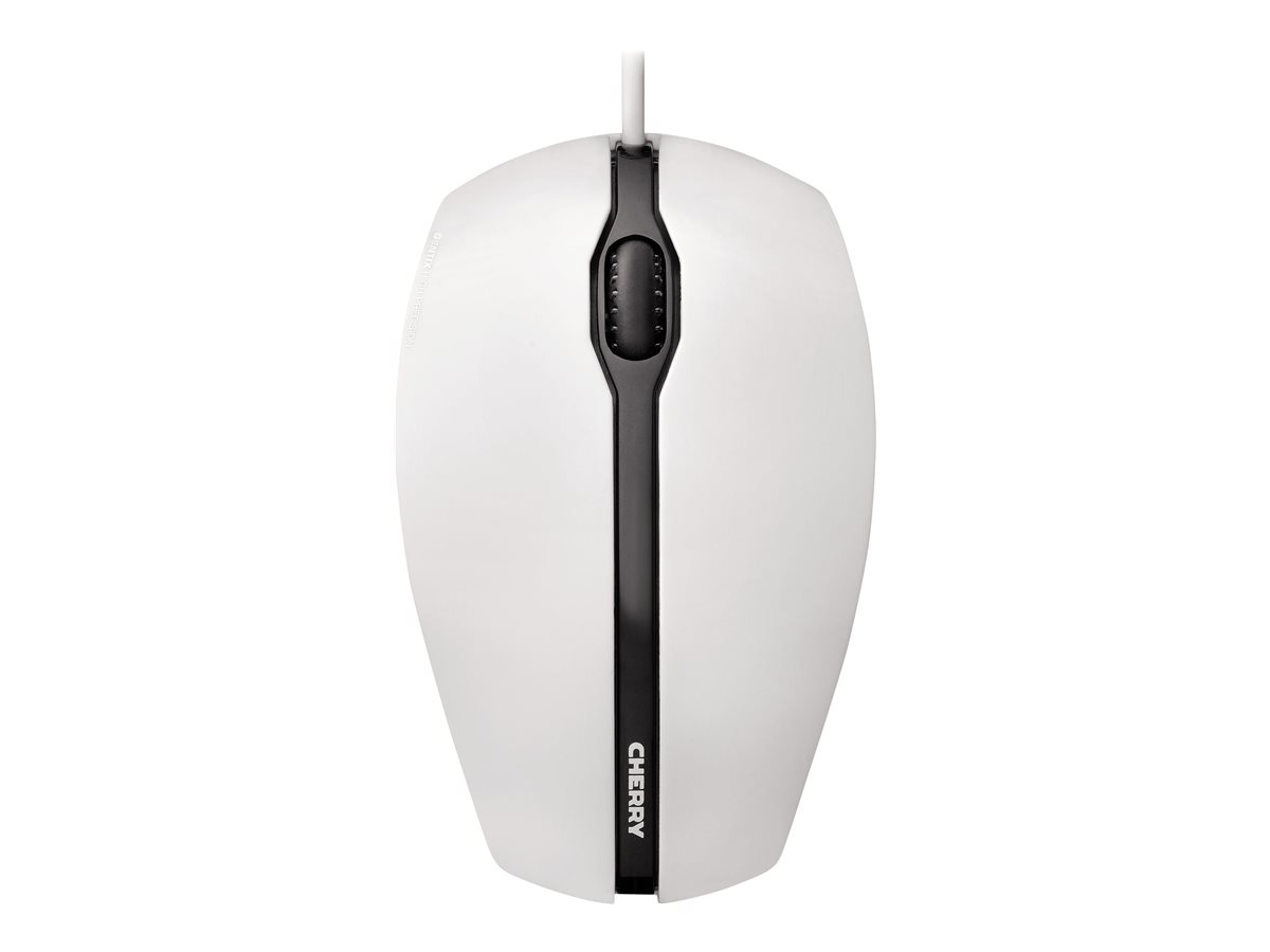 CHERRY GENTIX - Souris - droitiers et gauchers - optique - 3 boutons - filaire - USB - gris, blanc - JM-0300-0 - Souris