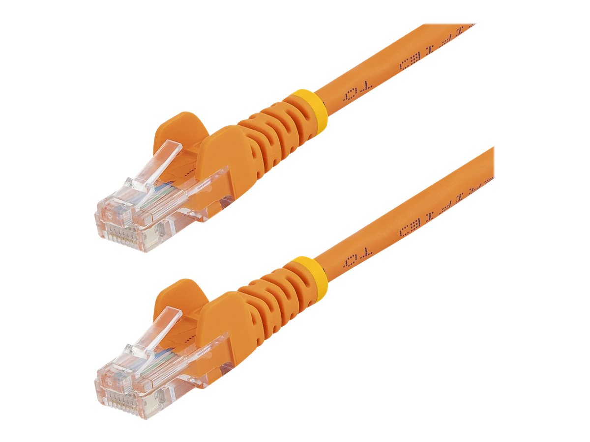 StarTech.com Câble réseau Cat5e UTP sans crochet - 5 m Orange - Cordon Ethernet RJ45 anti-accroc - Câble patch - Cordon de raccordement - RJ-45 (M) pour RJ-45 (M) - 5 m - UTP - CAT 5e - sans crochet, bloqué - orange - 45PAT5MOR - Câbles à paire torsadée