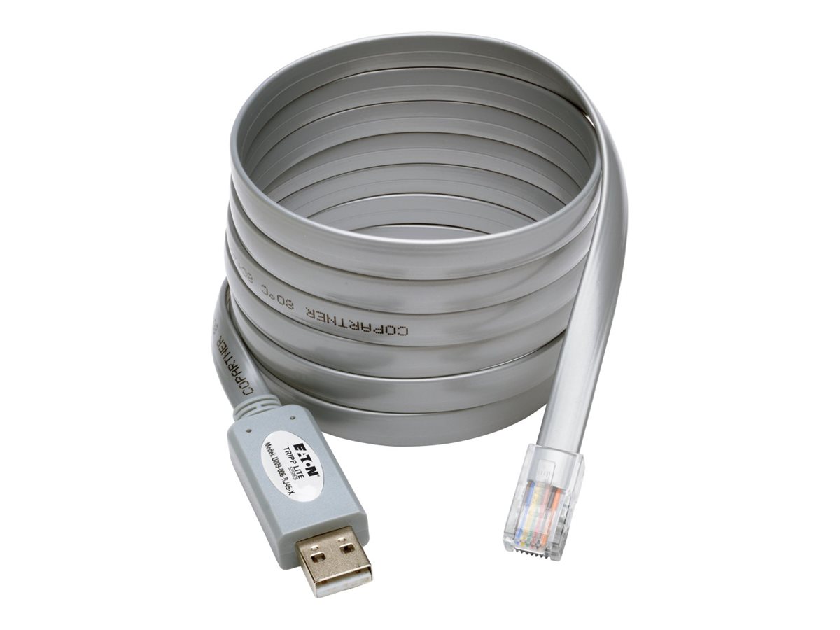Eaton Tripp Lite Series USB to RJ45 Cisco Serial Rollover Cable, USB Type-A to RJ45 M/M, 6 ft - Adaptateur série - USB - gris - U209-006-RJ45-X - Cartes réseau USB