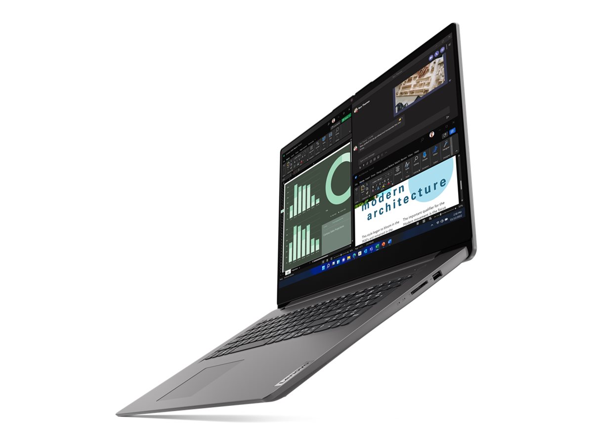 Lenovo V17 G4 IRU 83A2 - Conception de charnière à 180 degrés - Intel Core i5 - 13420H / jusqu'à 4.6 GHz - Win 11 Pro - Carte graphique Intel Iris Xe - 16 Go RAM - 512 Go SSD NVMe - 17.3" IPS 1920 x 1080 (Full HD) - Wi-Fi 6 - gris de fer - clavier : Français - 83A2003FFR - Ordinateurs portables