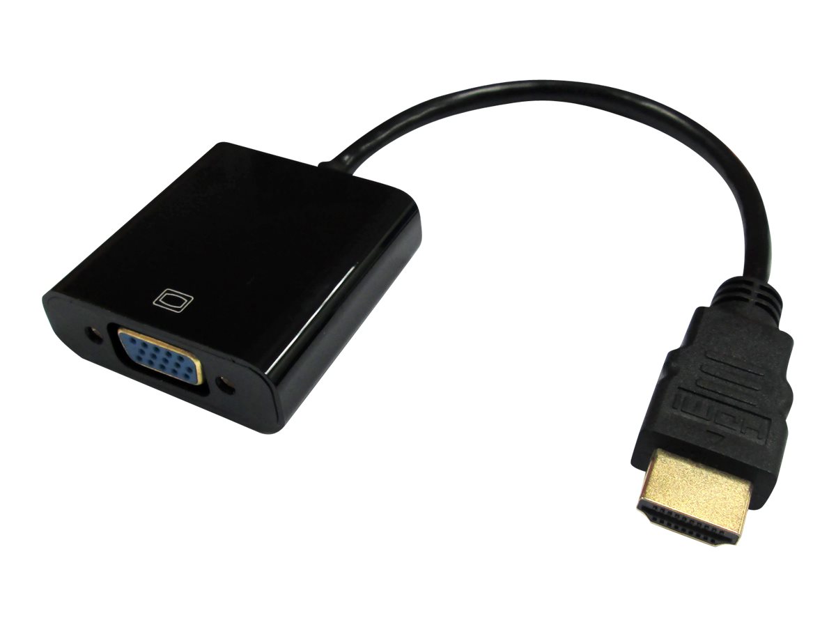 DLH - Adaptateur audio/vidéo - HDMI mâle pour HD-15 (VGA), jack mini, Micro-USB de type B (alimentation uniquement) femelle - 16 cm - noir - prise en charge de 1920 x 1080 à 60 Hz - DY-TU4746B - Accessoires pour téléviseurs