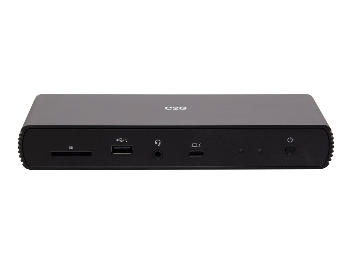 C2G Thunderbolt 4 Dock - Dual Monitor Docking Station with USB, Ethernet, SD Reader, and AUX - Power Delivery up to 90W - Station d'accueil - USB-C / USB4 / Thunderbolt 3 / Thunderbolt 4 - 4 x Thunderbolt - 1GbE - 135 Watt - Conformité TAA - C2G54537 - Stations d'accueil pour ordinateur portable