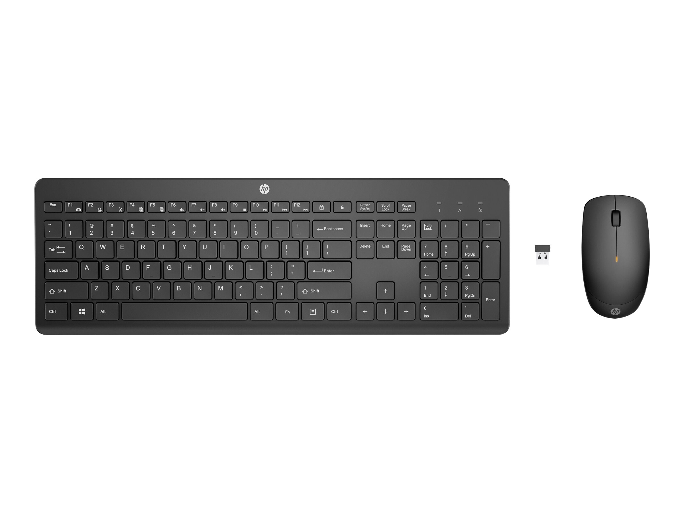 HP 235 - Ensemble clavier et souris - disposition à 3 zones, déplacement de touche à faible profil - full size - sans fil - 2.4 GHz - Français - noir - Smart Buy - 1Y4D0UT#ABF - Ensembles clavier et souris