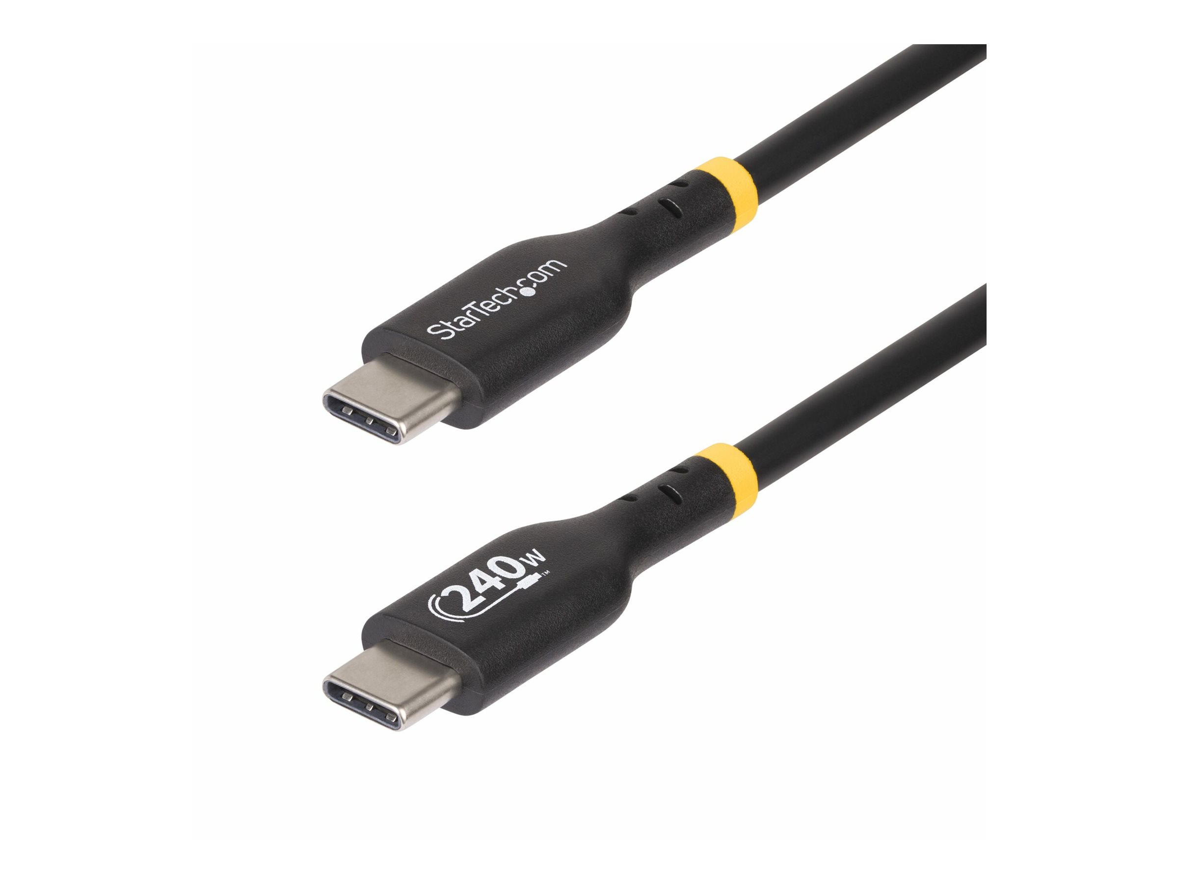 StarTech.com 1m USB C Charging Cable, USB-IF Certified USB-C Cable, 240W - Câble USB - 24 pin USB-C (M) pour 24 pin USB-C (M) - USB 2.0 - 48 V - 5 A - 1 m - gamme de puissance étendue (EPR), Alimentation USB (240 W), support pour Power Delivery 3,1 - noir - USB2EPR1M - Câbles USB