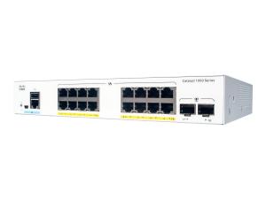 Cisco Catalyst 1000-16P-2G-L - Commutateur - Géré - 16 x 10/100/1000 (PoE+) + 2 x Gigabit SFP (liaison montante) - Montable sur rack - PoE+ (120 W) - C1000-16P-2G-L - Concentrateurs et commutateurs gigabit