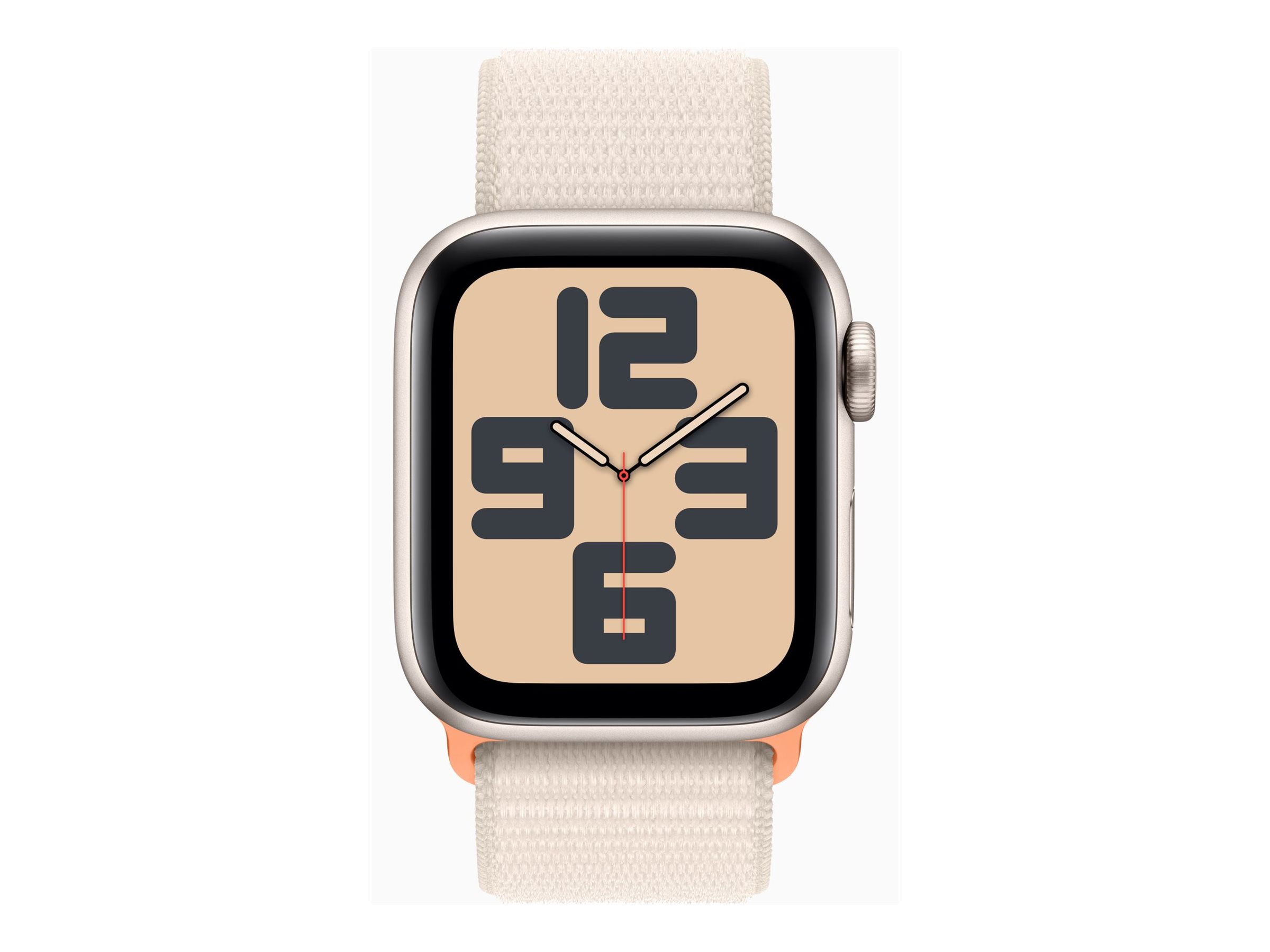 Apple Watch SE (GPS) - 2e génération - 40 mm - aluminium droit - montre intelligente avec boucle sport - textile - droit - taille du poignet : 130-200 mm - 32 Go - Wi-Fi, Bluetooth - 26.4 g - MR9W3QF/A - Montres intelligentes