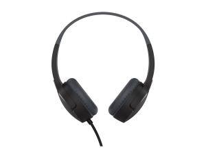 Belkin SoundForm Mini - Écouteurs avec micro - sur-oreille - filaire - jack 3,5mm - noir - AUD004BTBK - Écouteurs