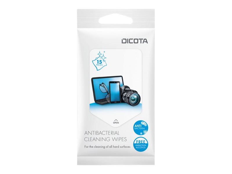 DICOTA - Chiffons de nettoyage - blanc (pack de 15 pièces) - D31811 - Accessoires pour ordinateur portable et tablette