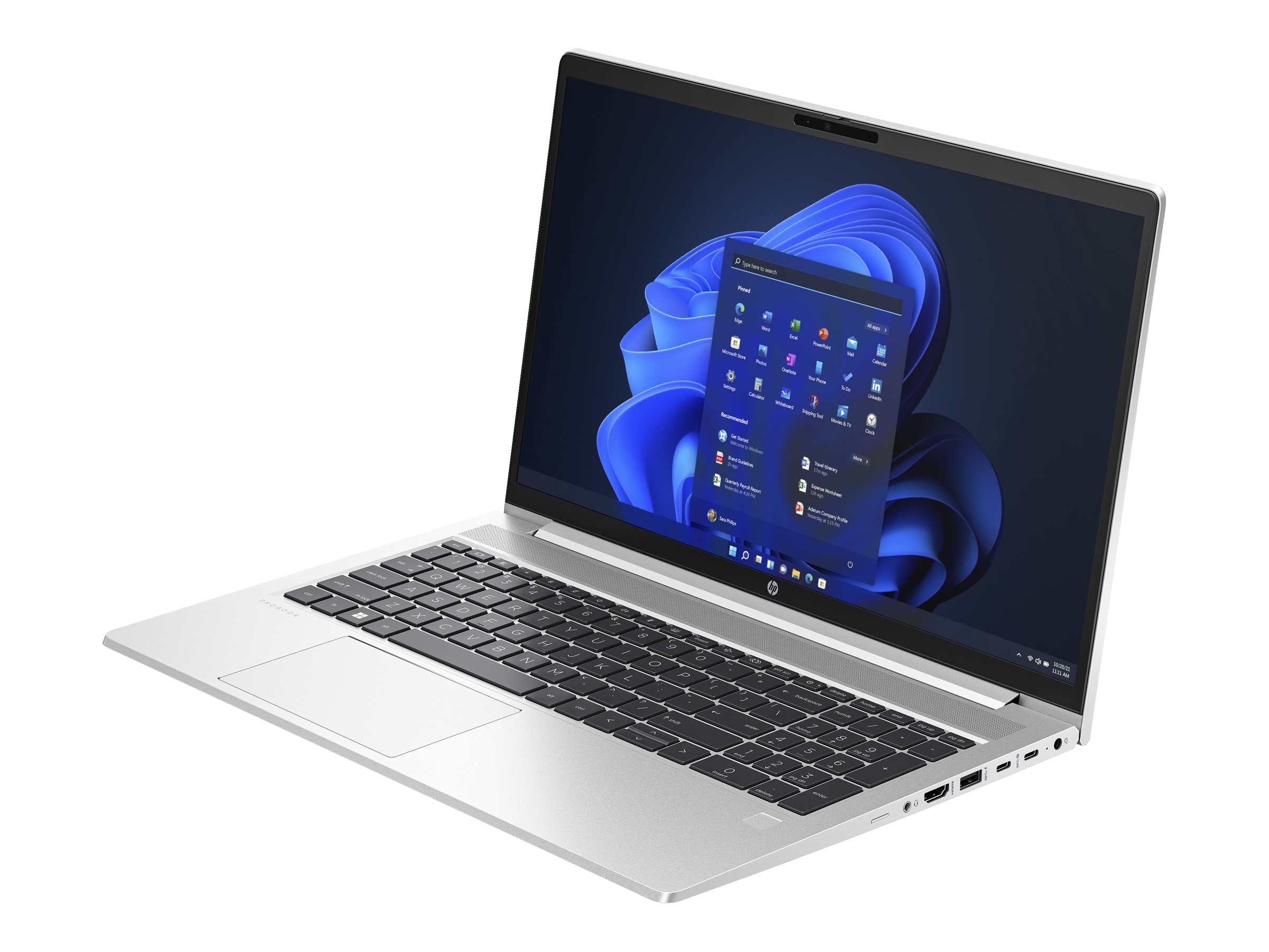 HP ProBook 450 G10 Notebook - Conception de charnière à 177 degrés - Intel Core i5 - 1335U / jusqu'à 4.6 GHz - Win 11 Pro - Carte graphique Intel Iris Xe - 8 Go RAM - 256 Go SSD NVMe, HP Value - 15.6" IPS 1920 x 1080 (Full HD) - Gigabit Ethernet - Wi-Fi 6E, carte sans fil Bluetooth 5.3 - brochet argent aluminium - clavier : Français - 967T1ET#ABF - Ordinateurs portables