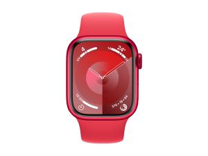 Apple Watch Series 9 (GPS) - (PRODUCT) RED - 41 mm - aluminium rouge - montre intelligente avec bande sport - fluoroélastomère - rouge - taille du bracelet : M/L - 64 Go - Wi-Fi, UWB, Bluetooth - 31.9 g - MRXH3QF/A - Montres intelligentes